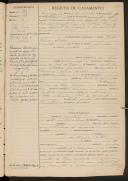 Registo de casamento n.º 189: Júlio Vieira Mitão (?) c.c. Olinda Rita de Andrade