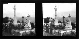 Túmulos e campas no cemitério de Nª Srª das Angústias, freguesia de São Pedro (atual freguesia da Sé), concelho do Funchal