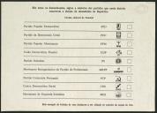Exemplo ampliado de boletim de voto para a eleição à Assembleia da República para afixação nas secções de voto do círculo eleitoral do Funchal