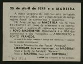 Panfleto RUMA para o Congresso da Madeira