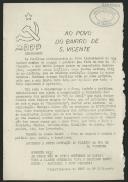 Panfleto do PCTP/MRPP ao povo do bairro de São Vicente