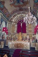 Capela-mor e altar da igreja de São Sebastião, largo de São Sebastião, Freguesia e Concelho de Câmara de Lobos