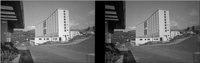Duas imagens do Hospital Distrital do Funchal, atual Hospital Dr. Nélio Mendonça, Freguesia de São Pedro, Concelho do Funchal