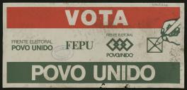 Panfleto de propaganda eleitoral da FEPU de apelo ao voto