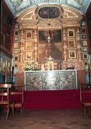 Altar da capela de Nossa Senhora das Angústias, na Quinta Vigia, Freguesia da Sé, Concelho do Funchal