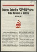 Programa eleitoral do PCTP/MRPP para a RAM