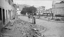 Vista oeste/este da avenida Arriaga, Freguesia da Sé, Concelho do Funchal, durante as obras de prolongamento da avenida