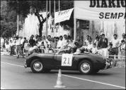 Automóvel Austin Healey Sprite MKI (1958) do piloto José Carlos Martins, na prova de perícia do 2.º Raid Diário de Notícias, na avenida do Infante, Freguesia da Sé, Concelho do Funchal