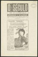 Fotocópia de artigo do Jornal "O século: de Joanesburgo" sobre ataques feitos a Mário Soares na campanha eleitoral na Madeira