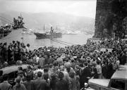 Multidão na Pontinha, para ver Amália Rodrigues, Freguesia de São Pedro (atual Freguesia da Sé), Concelho do Funchal
