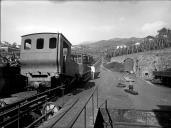 Comboio da Companhia do Caminho de Ferro do Monte, na estação do Pombal, Freguesia de Santa Luzia, Concelho do Funchal