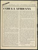 Recorte de jornal com o artigo "Cábula africana" de Vitorino Nemésio
