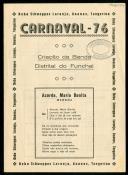 Brochura para festejos do Carnaval, na Madeira