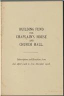 Relatórios anuais dos anos 1919 e 1921, e sobre o fundo para construção da casa do capelão 1928.