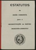 Caderno "Estatutos da União Comunista para a Reconstituição do Partido (Marxista-Leninista)"