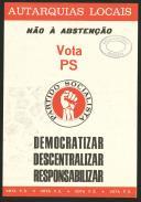 Folheto de propaganda do PS de combate à abstenção