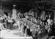 Almoço com os proprietários e empregados da Edificadora do Bom Jesus, rua do Bom Jesus, Freguesia da Sé, Concelho do Funchal