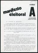 Manifesto eleitoral da Associação de Arquitectura