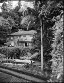 Jardins e fachada principal da Quinta da Cova (atual Quinta do Monte Panoramic Gardens), Freguesia do Monte, Concelho do Funchal