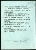 Panfleto de propaganda política do PPD/PSD de apoio ao prof. Virgílio
