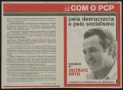 Panfleto com a declaração de Octávio Pato, candidato à presidência da República