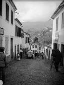 Automóvel de Harvey Foster descendo a calçada da Cabouqueira, Freguesia de São Pedro, Concelho do Funchal