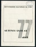 Brochura da C.M.F. da exposição "Artes plásticas: Abril 77"