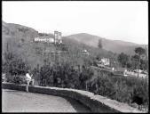 Vista da igreja de Nossa Senhora do Monte, a partir da Estrada Real 24 (atual Estrada Regional 103), Freguesia do Monte, Concelho do Funchal
