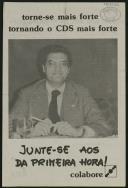 Folheto de propaganda do CDS com fotografia de Freitas do Amaral
