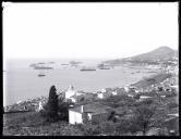 Panorâmica este/oeste da baía e cidade do Funchal a partir da zona a norte do cemitério judaico, Freguesia de São Gonçalo, Concelho do Funchal