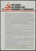 Documento da candidatura operária do MRPP - Madeira