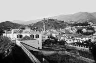 Vista parcial da cidade do Funchal, vendo-se a travessa de Santa Catarina e o Forte de São João Baptista