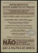 Panfleto do PCP contra o governo de Mota Pinto
