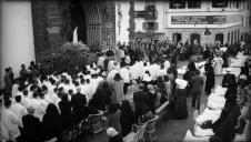 Missa dos doentes no adro da Sé do Funchal, celebrada pelo bispo do Funchal, D. António Manuel Pereira Ribeiro, durante a visita da imagem de Nossa Senhora de Fátima à Ilha da Madeira, Freguesia da Sé, Concelho do Funchal