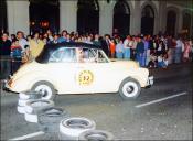 Automóvel Morris Minor Tourer (1953) do piloto José Marques, na prova de perícia do 5.º Raid Diário de Notícias, na Avenida Arriaga, Freguesia da Sé, Concelho do Funchal